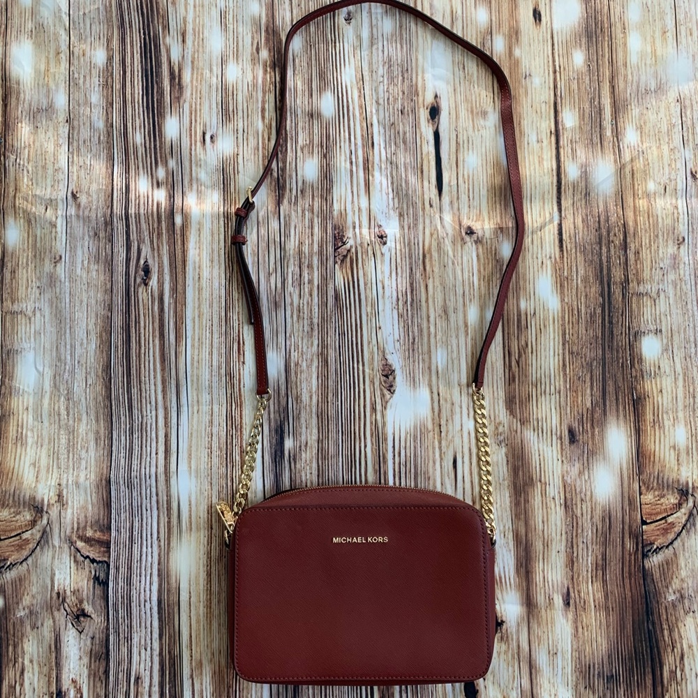Michael kors burnt orange/maroon crossbody